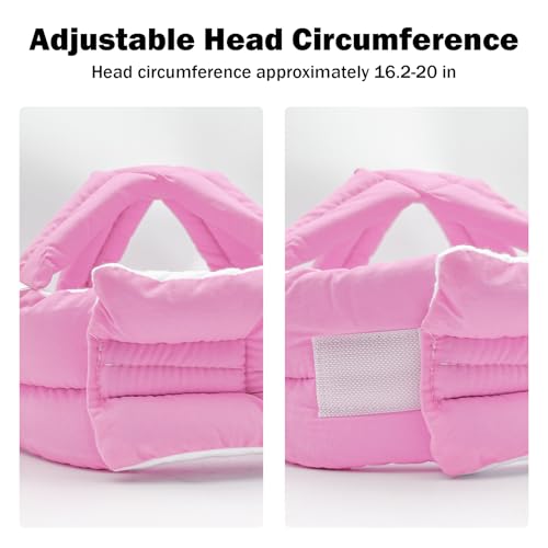 REFLYAWAY Baby Head Protector Baby Helmet for Crawling Walking, No Bumps Safety Head Adjustable Protective Cap for Walking, Playing (Pink) - Image 2