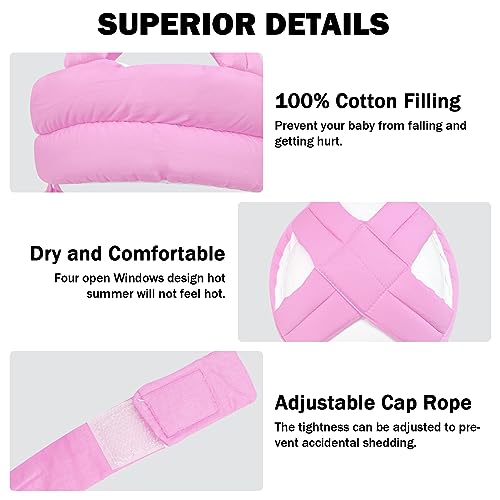 REFLYAWAY Baby Head Protector Baby Helmet for Crawling Walking, No Bumps Safety Head Adjustable Protective Cap for Walking, Playing (Pink) - Image 4