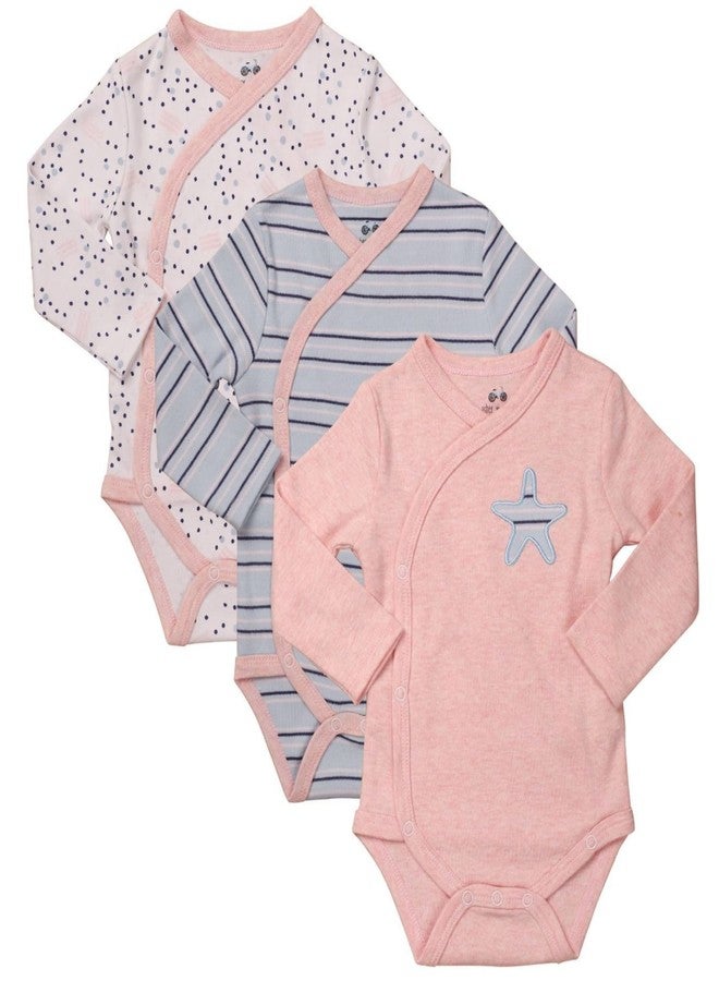Asher and Olivia Clothes Baby Kimono Side Snap Girl Long Sleeve Bodysuit 6-9 Months - Image 1
