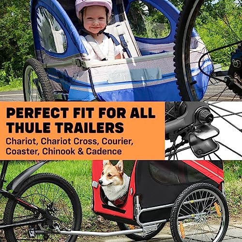 Samorillo Bike Trailer Hitch for Thule Trailers - Kids, Dogs & Cargo - Perfect Replacement / Addition for Chariot, Chariot Cross, Courier, Coaster, Chinook & Cadence - Fits Axle Mount Trailers and Strollers - Image 2
