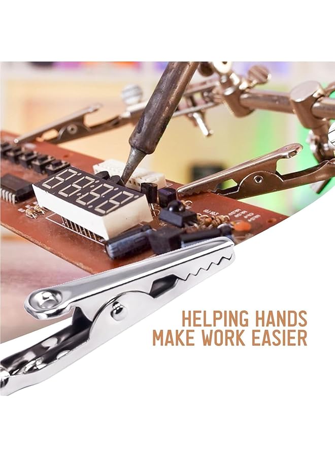 إيروريكس مجموعة حامل مكواة اللحام المكبرة من Helping Hand مع ضوء LED ومحطة إصلاح زجاجية مكبرة مع مشبك ومشابك ومحطة مكبر لحام للحام والحرف اليدوية وفحص الأشياء الدقيقة - Image 4