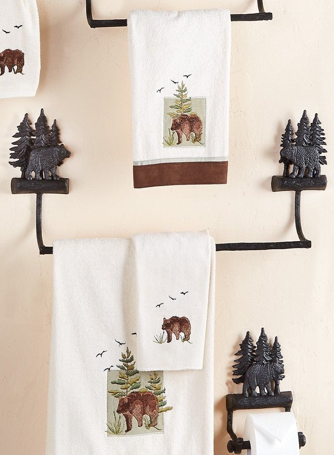 BLACK FOREST DECOR Walk Black Bear 24 Inch Towel Bar, Aluminum, Bathroom Hardware, 28 1/2" W x 3 1/2" D x 9" H