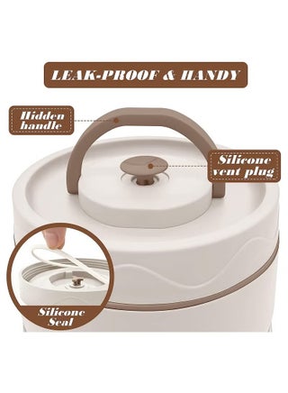 304 Stainless Steel Three Layer Insulated Lunch Box Bento Box Food Container With Insulation Bag（3-Layer White） - view 2