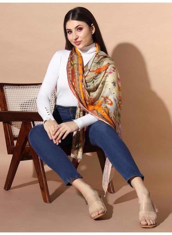 Pashmoda Women Chaman Multicoloured Printed Stole (Size : 71X203 CM) - Image 2