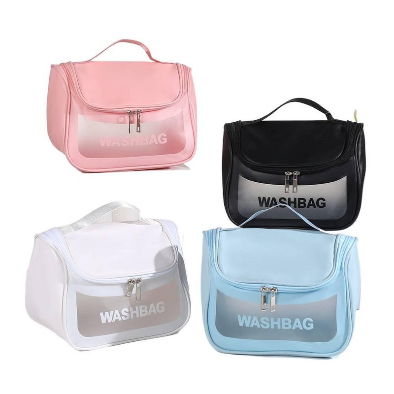 Large Capacity Makeup Bag for cosmetics and Travel with Cosmetic Organizer Storage and Large Capacity Pouch in Black in Clear - Image 3