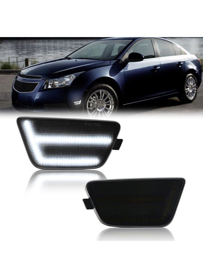 R&F Auto Smoked Lens LED Bumper Side Marker Light Replacement for Cruze 2011 2012 2013 2014 2015, for Cruze Limited 2016 Driver and Passenger Side Blinker Lamps Fender Turn Side Signal Lights - Image 1