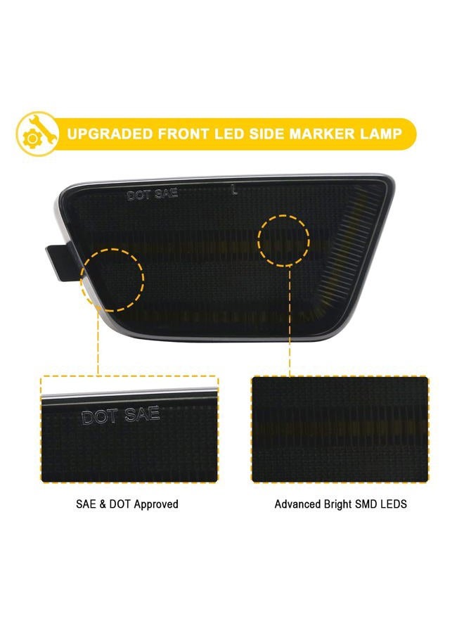 R&F Auto Smoked Lens LED Bumper Side Marker Light Replacement for Cruze 2011 2012 2013 2014 2015, for Cruze Limited 2016 Driver and Passenger Side Blinker Lamps Fender Turn Side Signal Lights - Image 4