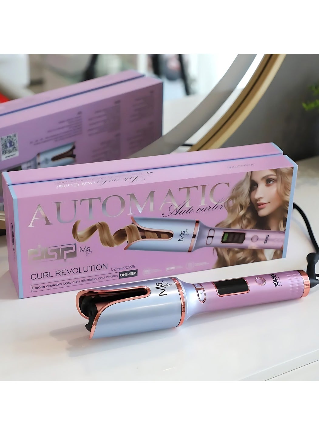 DSP Automatic Hair straightening tool | 45-65W | tube size 9.1CM*2.2CM | Heat pipe diameter 22mm | 4 settings temperature | Two and a half minutes to reach the maximum temperature | Model 20295