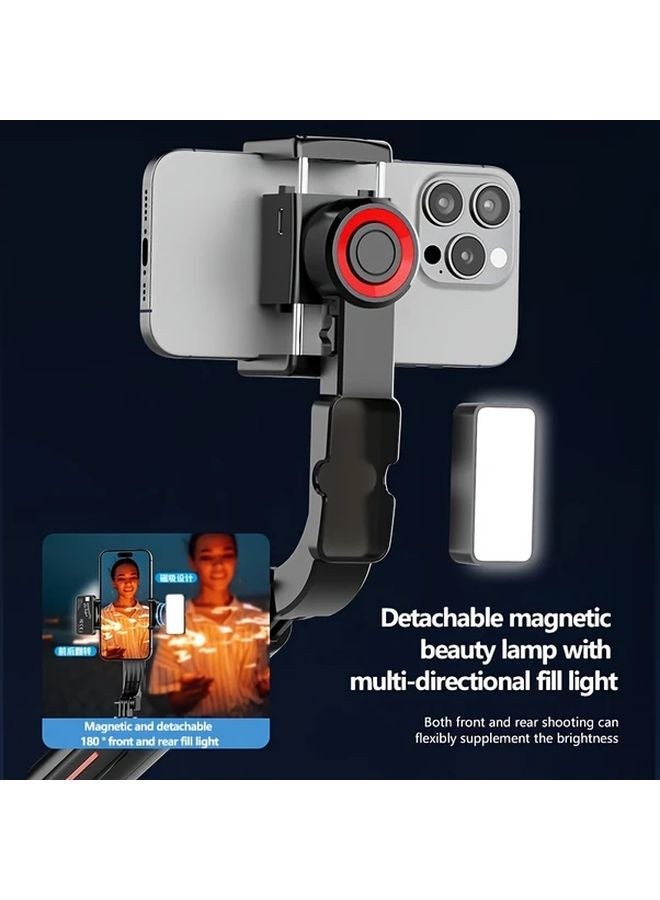 Advanced Version Smartphone Gimbal Stabilizer with Beauty Light Wireless Remote Black - Image 4
