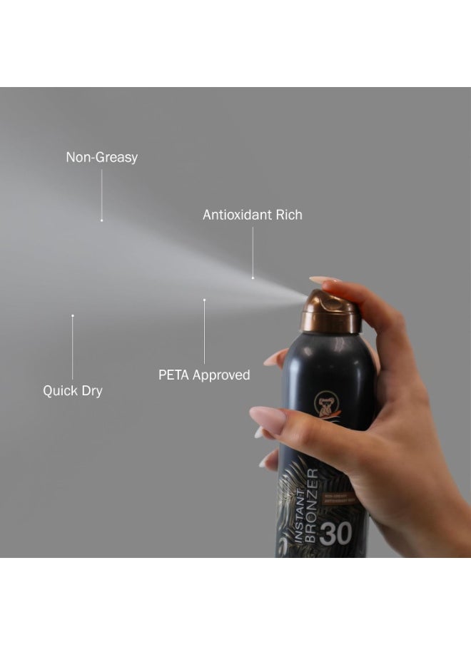 Australian Gold Australian Gold Continuous Spray Sunscreen with Instant Bronzer SPF 30, Immediate Glow & Dries Fast Water Resistant NonGreasy Oxybenzone Free Cruelty Free, Bronzer New, Orange, 6 Oz  - Image 2