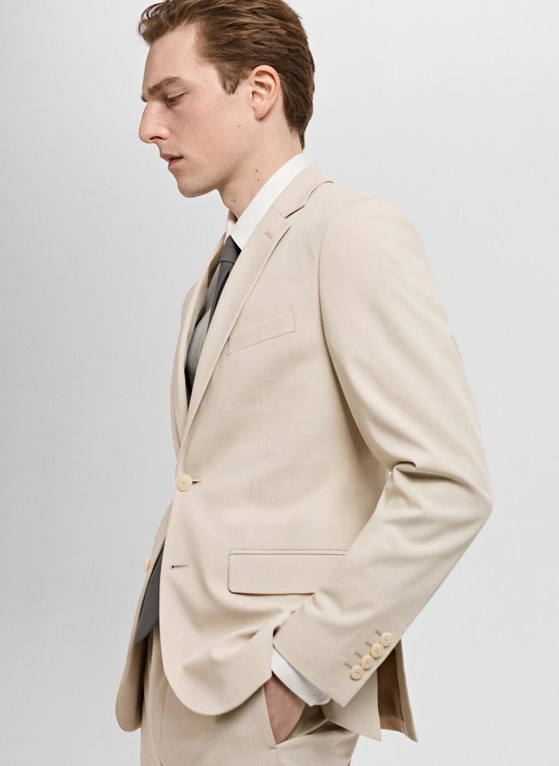 Mango Man Stretch Fabric Super Slim-Fit Suit Jacket  - Image 4