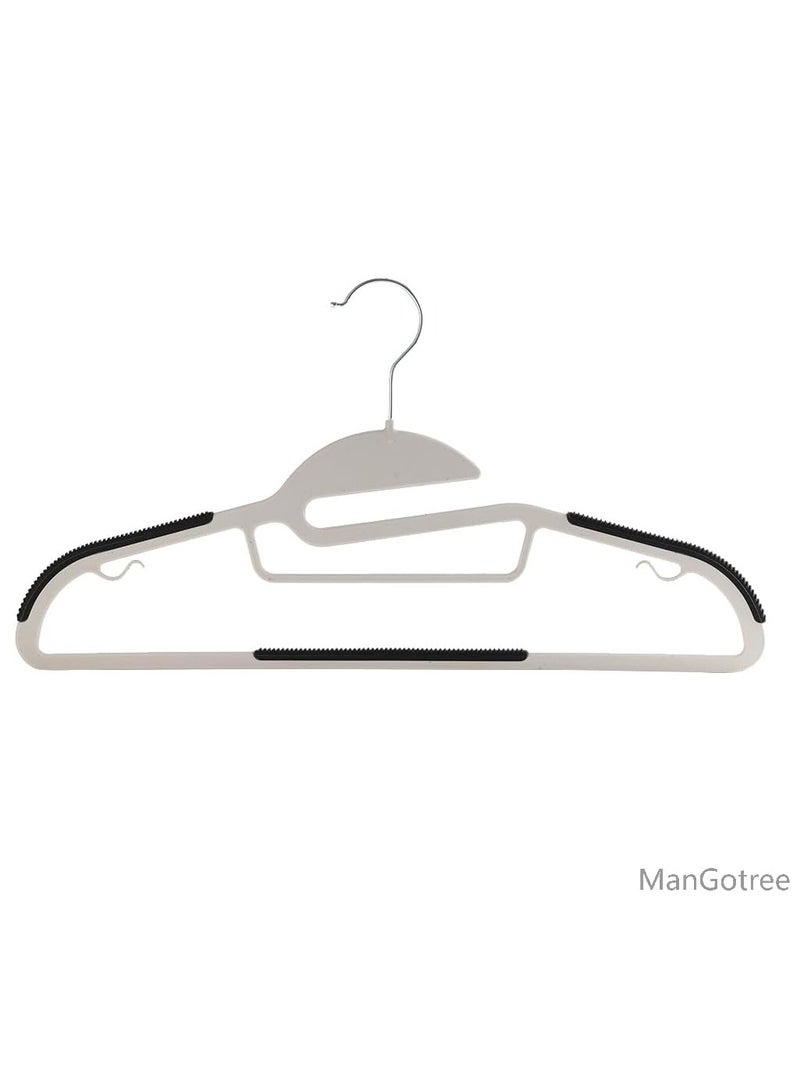 ManGotree 10-Pack Plastic Clothes Hangers, Ultra Thin Non-Slip Clothes Hanger Space Saving Coat Hangers, 360°Rotating Hook, Pant Hangers (SG-WT-BK) - Image 3