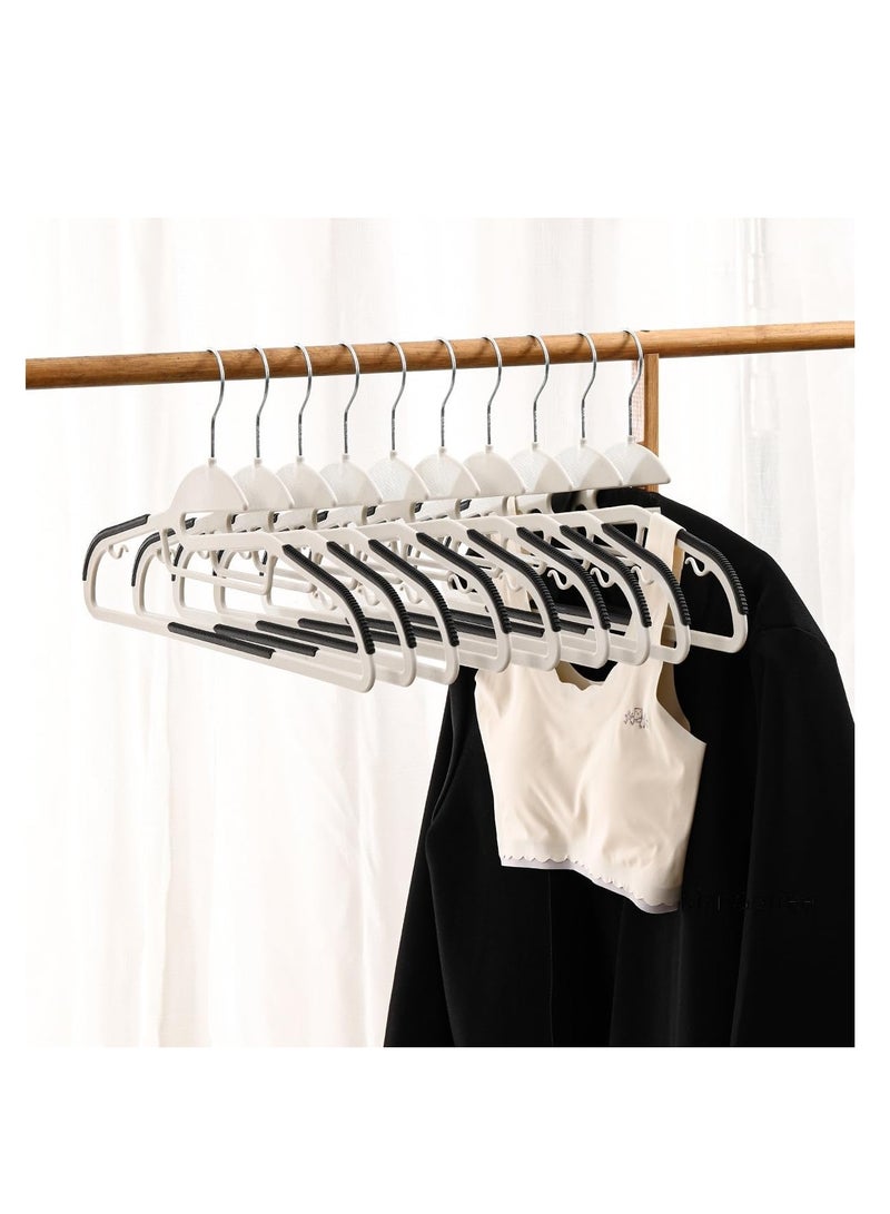 ManGotree 10-Pack Plastic Clothes Hangers, Ultra Thin Non-Slip Clothes Hanger Space Saving Coat Hangers, 360°Rotating Hook, Pant Hangers (SG-WT-BK) - Image 5