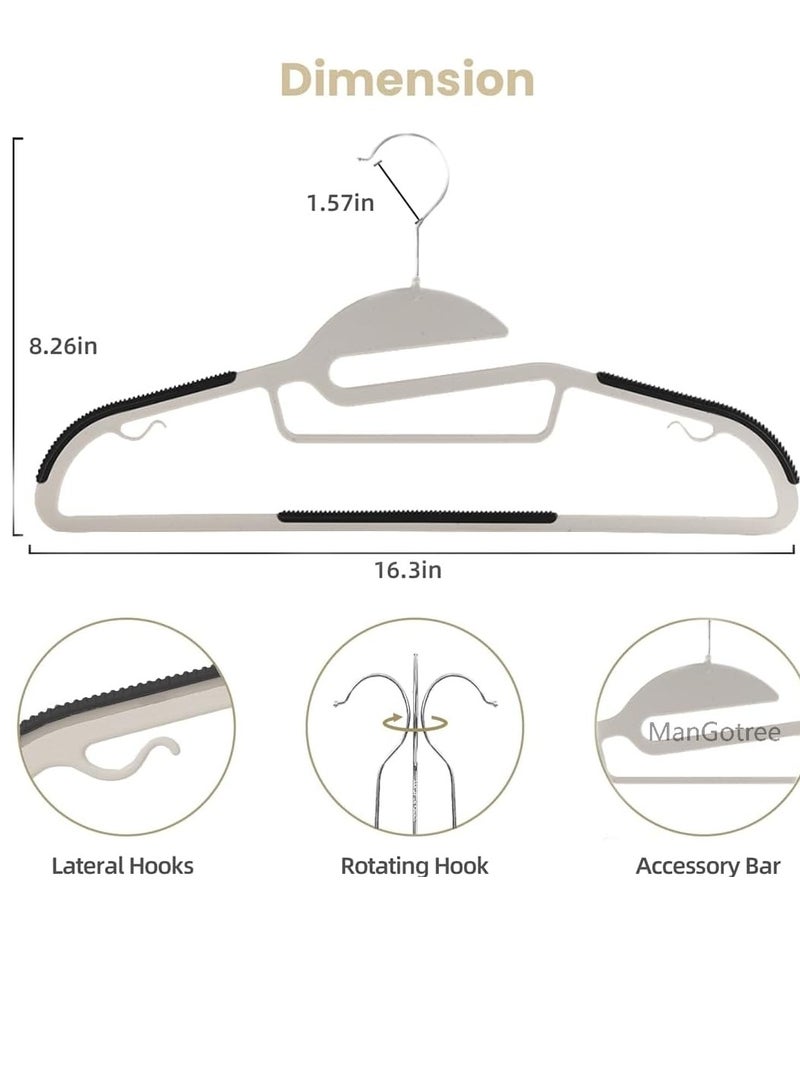 ManGotree 10-Pack Plastic Clothes Hangers, Ultra Thin Non-Slip Clothes Hanger Space Saving Coat Hangers, 360°Rotating Hook, Pant Hangers (SG-WT-BK) - Image 2