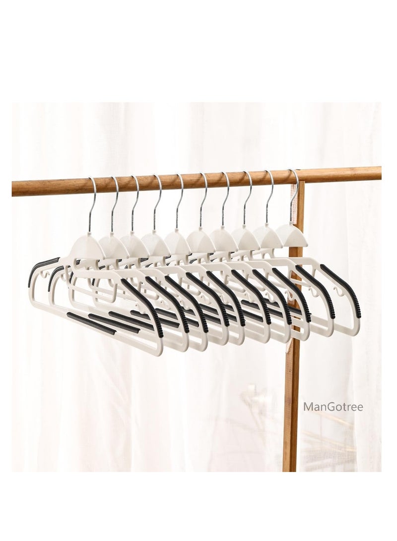ManGotree 10-Pack Plastic Clothes Hangers, Ultra Thin Non-Slip Clothes Hanger Space Saving Coat Hangers, 360°Rotating Hook, Pant Hangers (SG-WT-BK) - Image 4