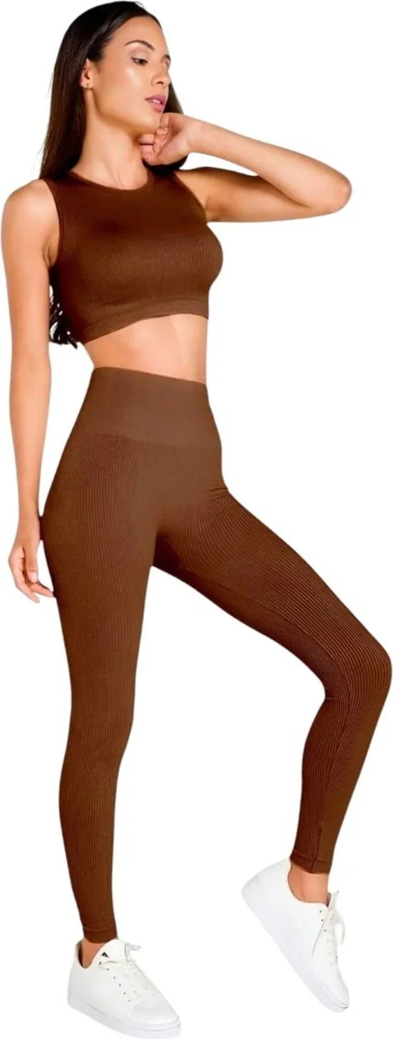 تيزجيلسين Women's Seamless Fitness Yoga Pilates Sports Bustier Tights Set