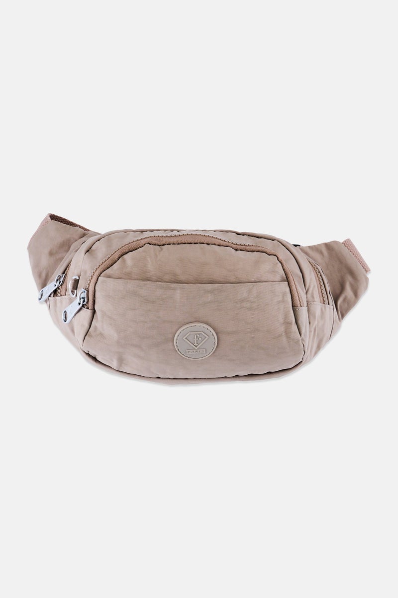 I Love Fashion Women Brand Logo Lexie Waist Bag, Taupe - Image 1