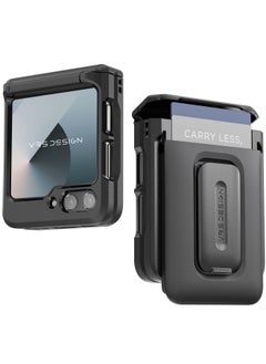 VRS Design D-Wallet Orb Samsung Galaxy Z Flip 6 Case Cover Wallet [2 Card Holder Slot] Built-in [Kickstand] and [Hinge Protection] - Black  - Image 1