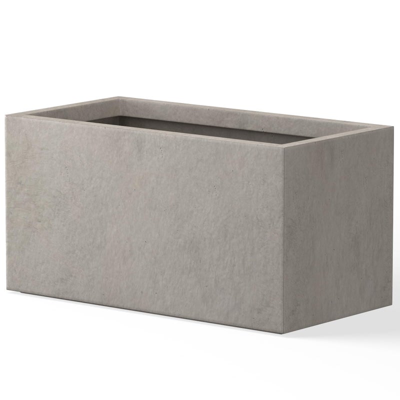 Kante 23.2" L Long Rectangular Concrete Planter, Large Outdoor Indoor Garden Pots with Drainage Hole and Rubber Plug, Weathered Concrete - Image 1