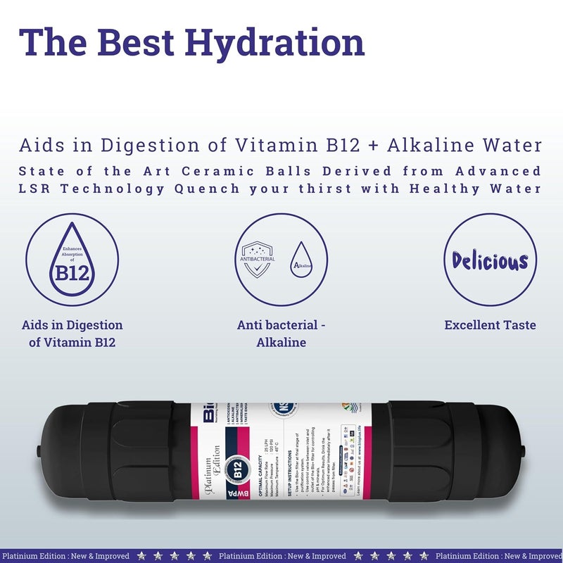 BioPlus Bio B12 Water Filter Enhance B12 Absorption Improve Digestion and Enjoy Refreshing Water NSF Certified 10000L Capacity - Image 2
