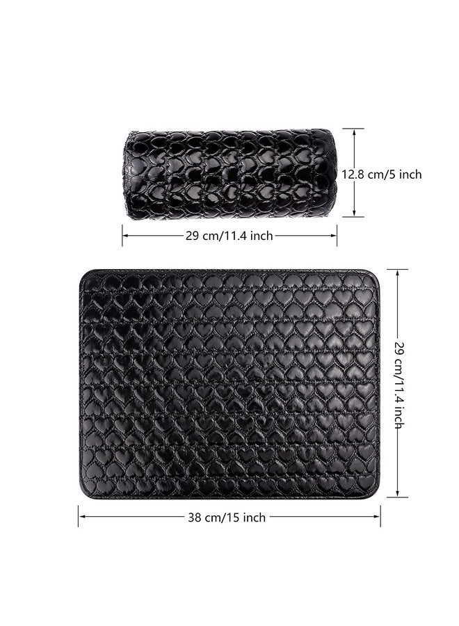 STORE 2508 Store2508 Soft PU Leather Nail Art Hand Rest Cushion & Mat 2 Sets (Black) - Image 5