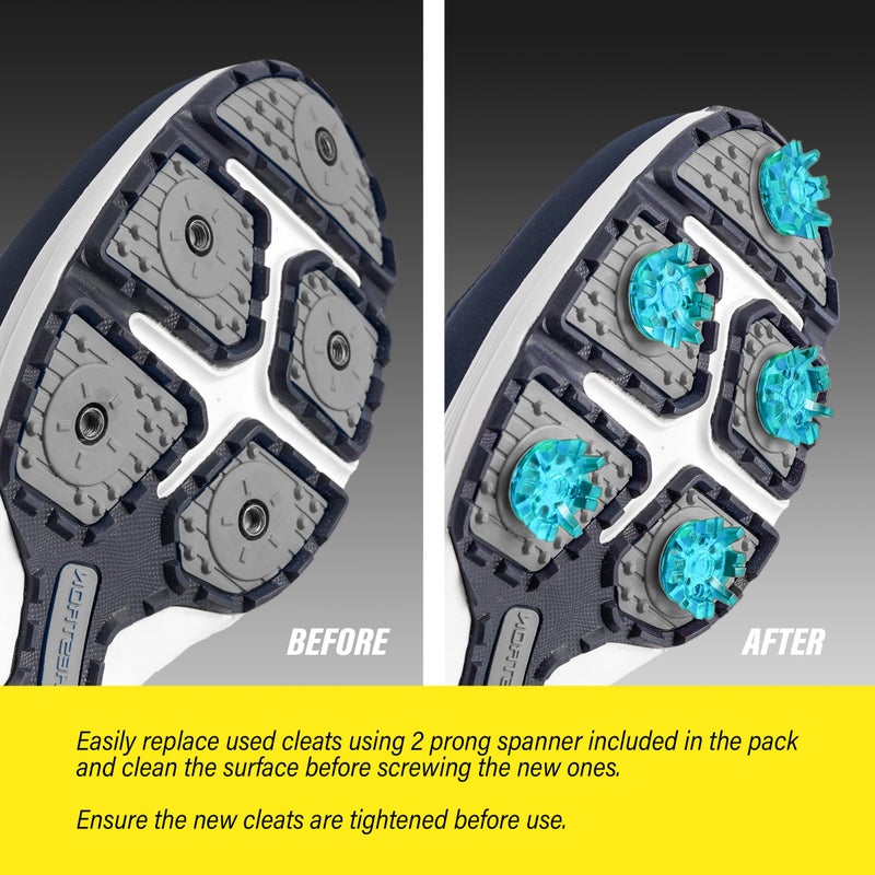 SOLM8 Golf Shoe Replacement Spikes - Metal Screw Threading Dia Â¼ Inch/6mm Easy to Install on Cricket & Golf Cleats (Spanner Included) - Image 3