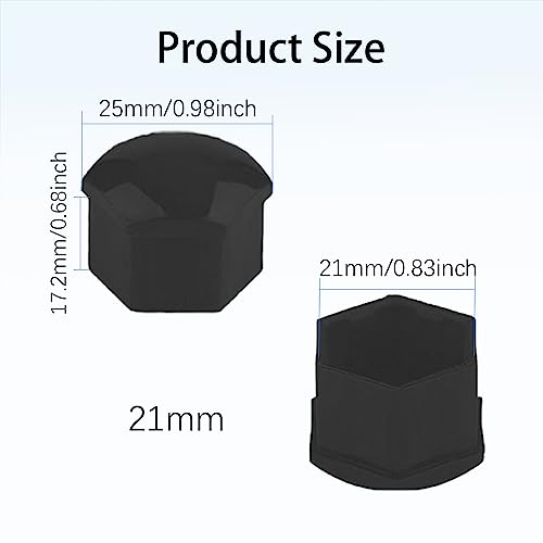 ASUBHA 20PCS Lug Nut Covers, Wheel Nut Caps, 21mm Wheel Hub Screw Covers with Removal Tool, Automotive Exterior Accessories Hexagonal Plastic Tire Center Bolt Protection Caps for Most Vehicles - Image 2