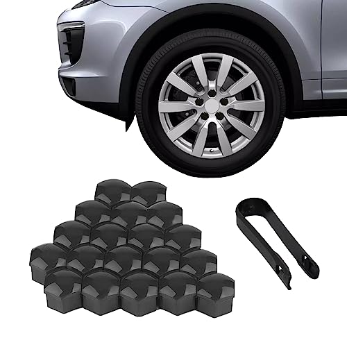 ASUBHA 20PCS Lug Nut Covers, Wheel Nut Caps, 21mm Wheel Hub Screw Covers with Removal Tool, Automotive Exterior Accessories Hexagonal Plastic Tire Center Bolt Protection Caps for Most Vehicles - Image 1