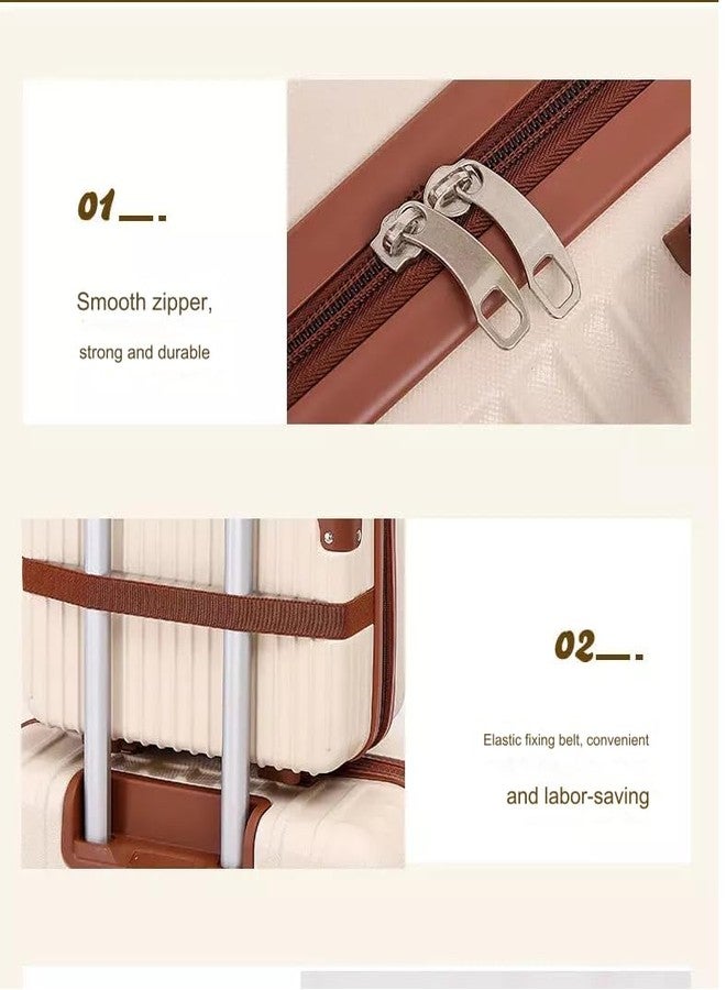 TRADY Makeup Travel Case, Hard Shell Cosmetic Organizer with Elastic Band, Portable Mini ABS Carrying Suitcase Waterproof, Bag for Toiletry, Lipstick, Eyeliner, Skin Care, - Image 3