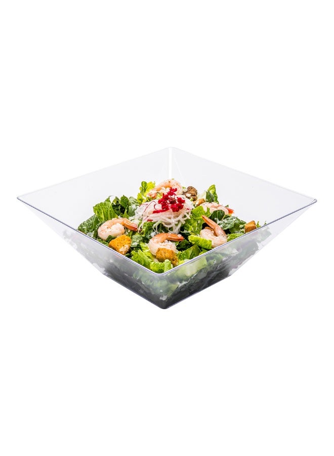 Restaurantware 160 Ounce Square Bowls, 25 Disposable Salad Bowls - Heavy-Duty, Large, Clear Plastic Serving Bowls, For Parties, Catering, Or Buffets, Serve Desserts, Salads, Or Appetizers - Image 2