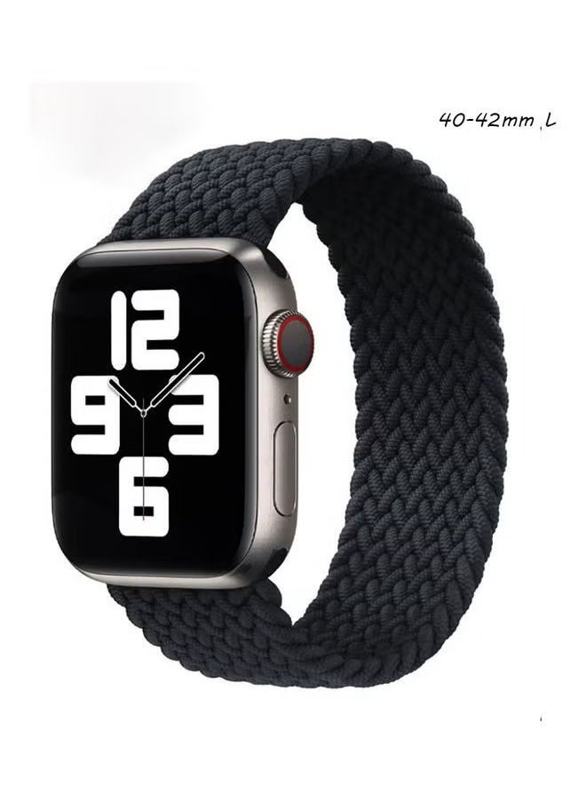 VILILY Braided Replacement Strap For IWatch Series 1/2/3/4/5/6/SE 40-42mm No Buckles Stretchable Braided Sport Elastics Replacement Wristband Black  - Image 2