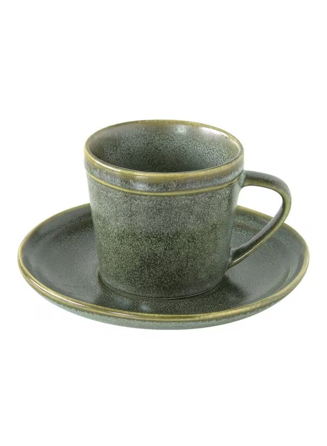 Easy Life Essential Chipping Scratches Resistant Tea Cup and Saucer Set Green 225ml