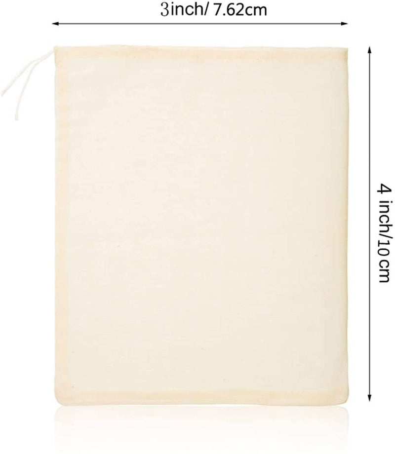 STARXDEAL Tea Filters Strainer Bags Reusable Coffee Brew Herb Cheesecloth Muslin Mesh Bag with Drawstring Safe Penetration Unbleached for Loose Leaf Tea Office Home Kitchen Milk Tea 4x3 Inch 5 30 - Image 4