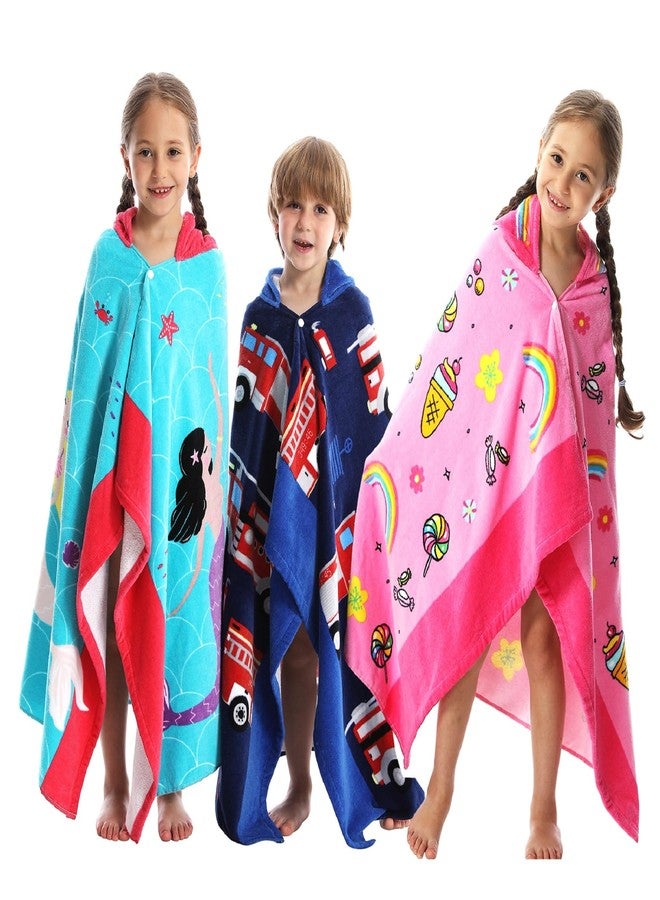 Bavilk Kids Bath Towels, Kids Towel Girls Boys Hooded Beach,Bathroom,Pool Swim Towels 30 × 50 INCH Large Size Ultra Absorbent Cute Cartoon Animal Full Vitality 100% Cotton Wearable Wrap for Child - Image 3