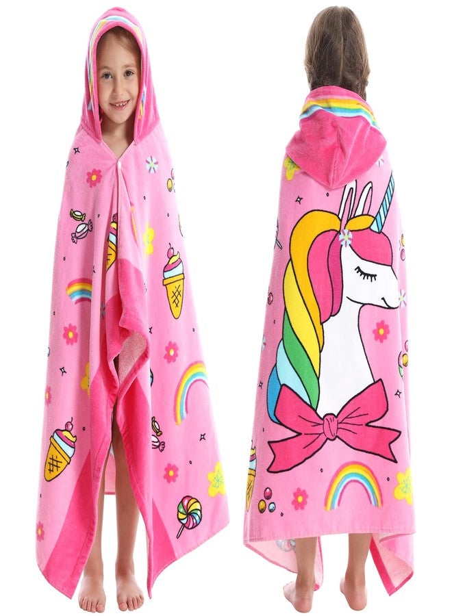 Bavilk Kids Bath Towels, Kids Towel Girls Boys Hooded Beach,Bathroom,Pool Swim Towels 30 × 50 INCH Large Size Ultra Absorbent Cute Cartoon Animal Full Vitality 100% Cotton Wearable Wrap for Child - Image 1