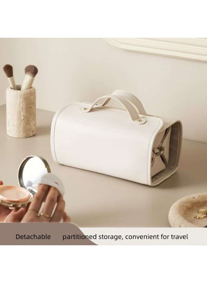 Large-capacity detachable folding makeup storage bag for washing, convenient waterproof four-in-one makeup storage bag for travel and travel (pearl white) - Image 1