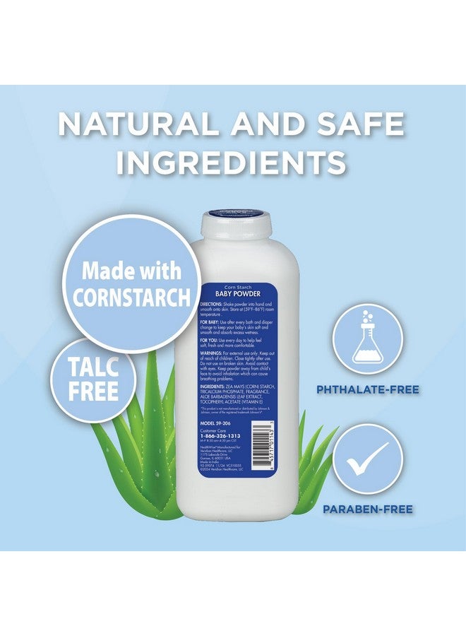 HealthWise Corn Starch Baby Powder | Aloe + Vitamin E | Talc Free | Paraben & Phthalate Free | Absorbs Moisture | 15 oz (425g) - Image 5