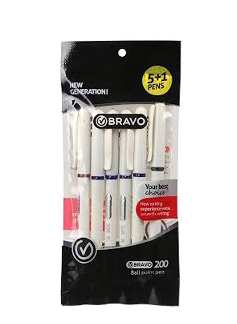 Bravo BRAVO 100 Ball Pen Poly Bag [6 PEN] 