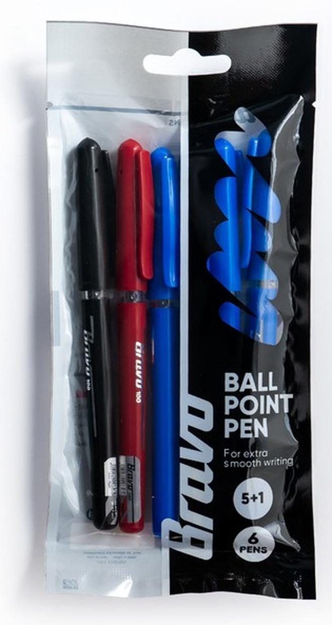 BRAVO 100 Ball Pen Poly Bag [6 PEN] - Image 1