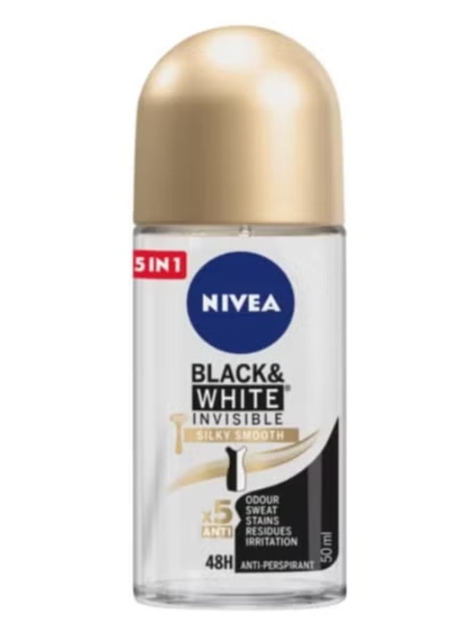 NIVEA Black & White Silky Smooth Ladies Roll-On 50ml