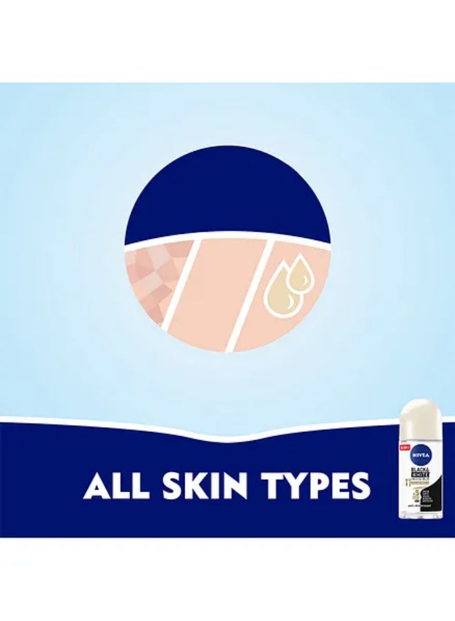 نيفيا رول أون بلاك آند وايت سيلكي سموث للسيدات، 50 مل - Image 3