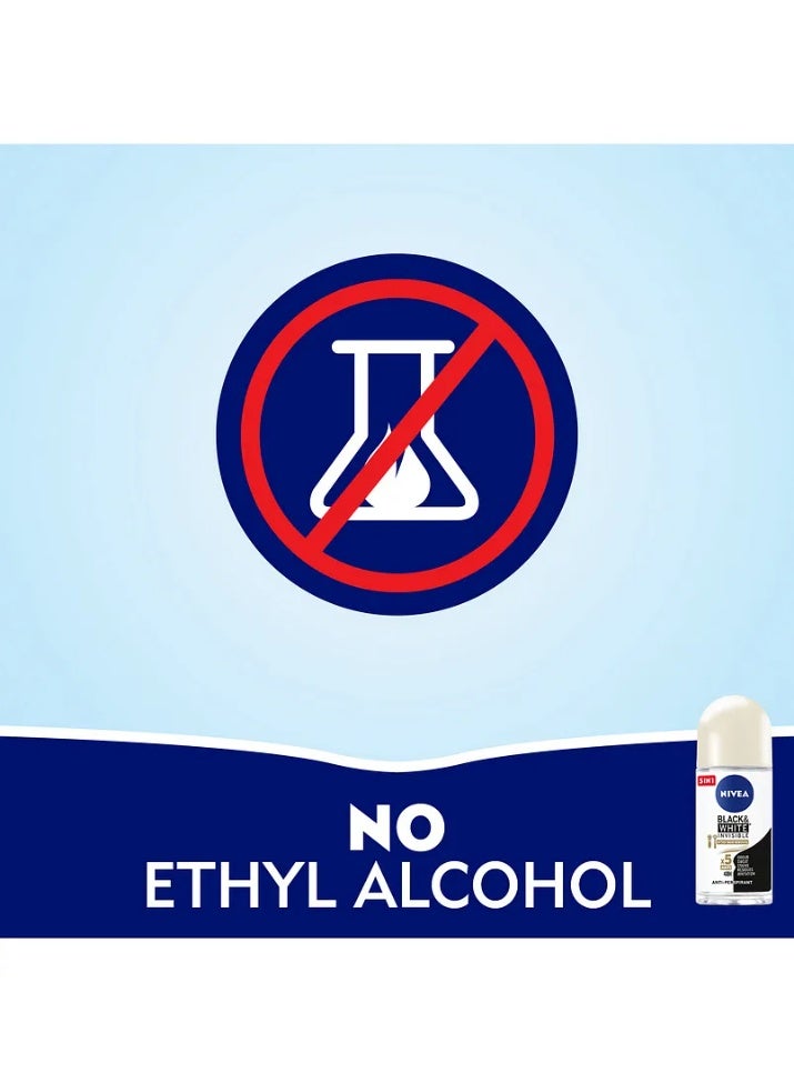 نيفيا رول أون بلاك آند وايت سيلكي سموث للسيدات، 50 مل - Image 5