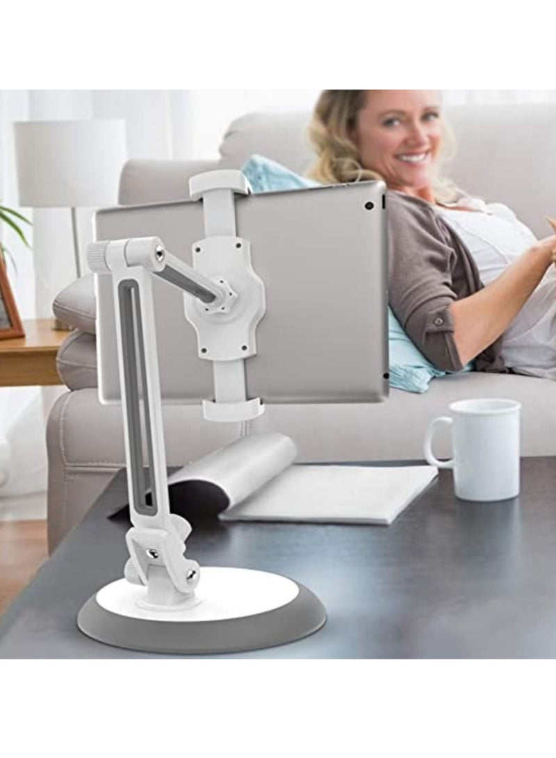 ELTRAZONE C33 Universal Lazy Tablet Phone Holder Flexible Table Holder Mobile Phone Bed Mount Bracket For iPhone Samsung iPad,White&gray - Image 2