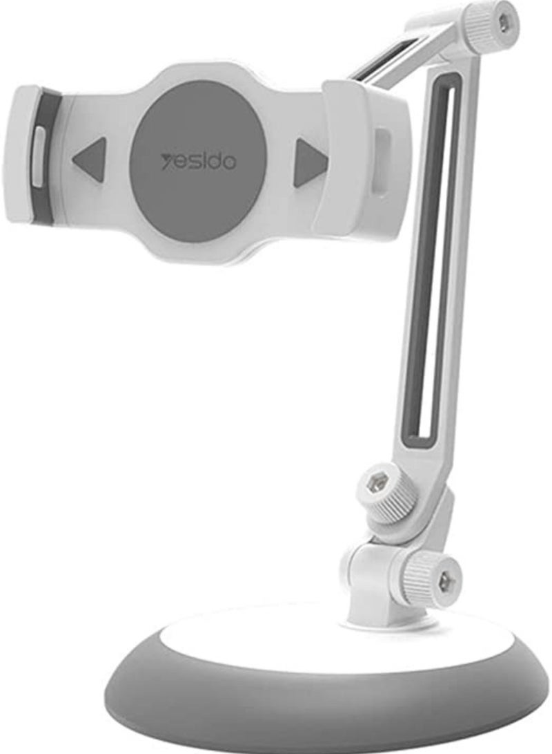 ELTRAZONE C33 Universal Lazy Tablet Phone Holder Flexible Table Holder Mobile Phone Bed Mount Bracket For iPhone Samsung iPad,White&gray - Image 1