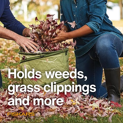 Fiskars Kangaroo Collapsible Garden Bag for Yard Waste 10 Gallon Reusable Container for Lawn Care and Gardening - Image 3