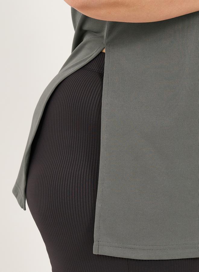 ستايلي تيشيرت مقاس كبير بياقة دائرية مضلع بقصة واسعة - Image 3