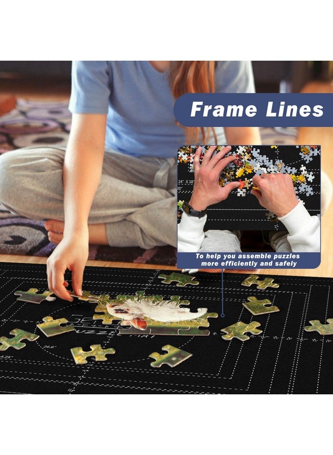 Genovega Jigsaw Puzzle Mat Roll Up Fits 2000 1500 1000 Pieces Puzzles, Large Pad Table Non-Slip Board Saver Mats Portable Organizer, 41" x 29" + Inflatable Tube, 3 Straps, Keeper Storage Bag, Adults Kids Gifts  - Image 4