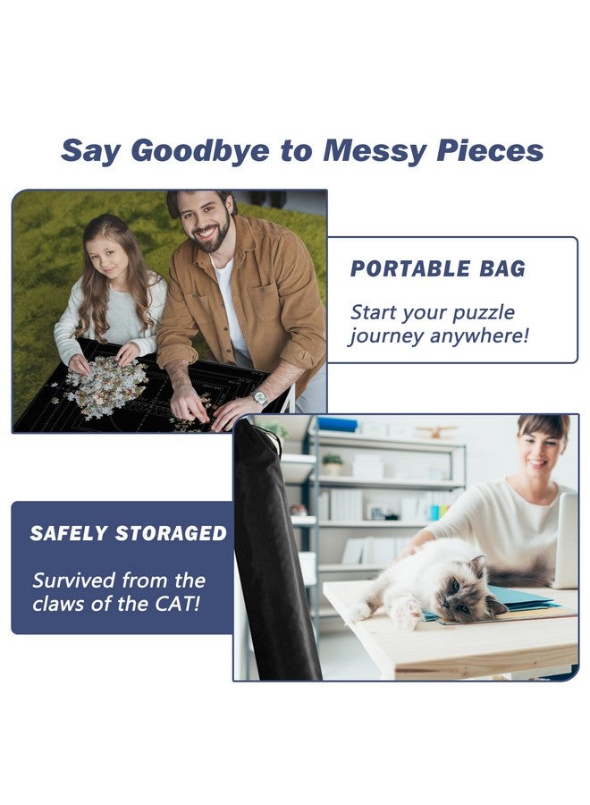 Genovega Jigsaw Puzzle Mat Roll Up Fits 2000 1500 1000 Pieces Puzzles, Large Pad Table Non-Slip Board Saver Mats Portable Organizer, 41" x 29" + Inflatable Tube, 3 Straps, Keeper Storage Bag, Adults Kids Gifts  - Image 5