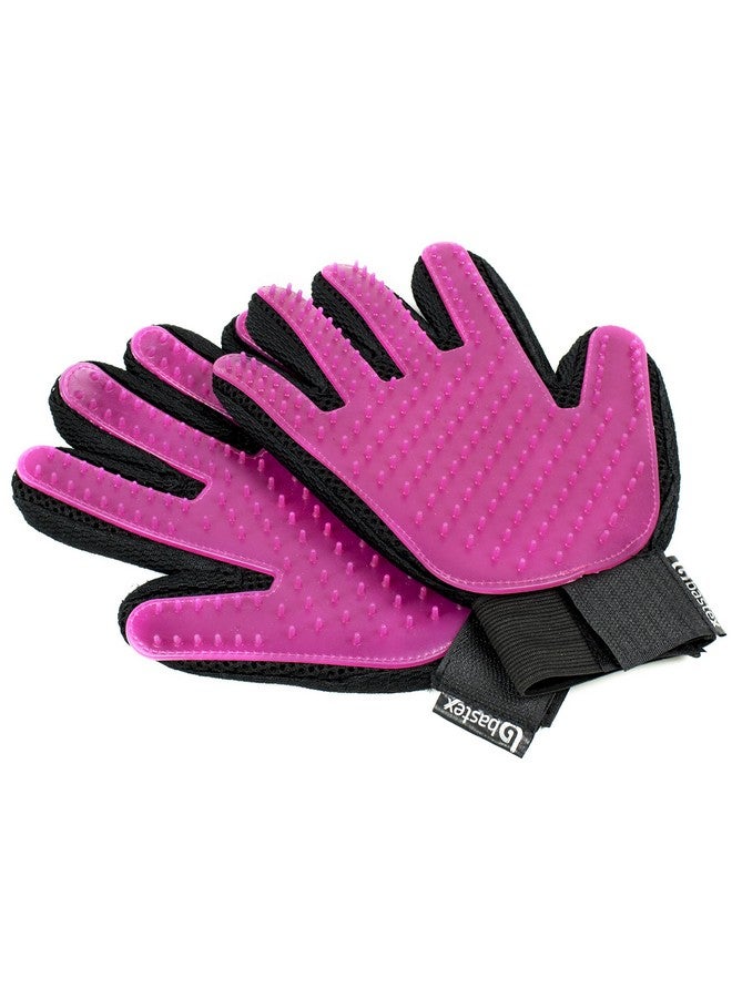 Bastex Bastex Pet Grooming Gloves in Pink. Gentle Deshedding Brush Glove. Great for Cats and Dogs with Long and Short Fur. Tool for Removing pet Hair Off Furniture and Rubber Tips for Massage. - Image 1