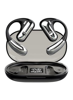 Open Ear Wireless Bluetooth Headphones with Earhooks, 40 Hours Playtime, Digital Display Charging Case, Ideal for Driving and Walking, Compatible with iPhone and Android.
